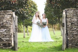 Bridal party in orchard | Journey to the Centre of the Earth | modern ethereal winter styled bridal shoot by Hanami Dream | agate | marble | airplants | tulle | pale blue | gold | Oxleaze Barn | Gloucestershire | October 2017 | Photography by Squib Photography www.squibphotography.co.uk